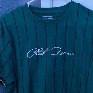 Green and Black striped shirt